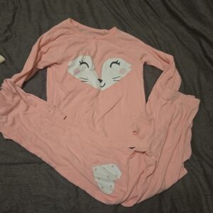 Carter's Peach-Pink Fox Heart Pajama Set
